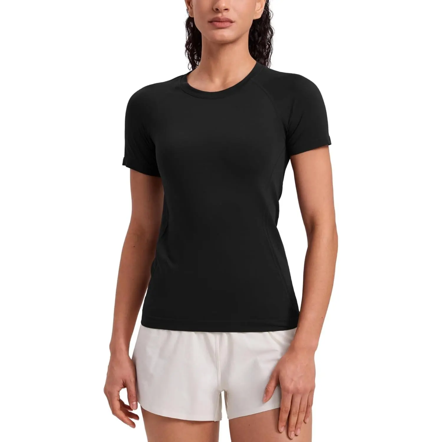 Seamless T-Shirt Hip Length | Training, Chafe-Free, Slim Fit, Raglan Sleeves, Mesh Vents, Workout, Short Sleeve Tops for Women