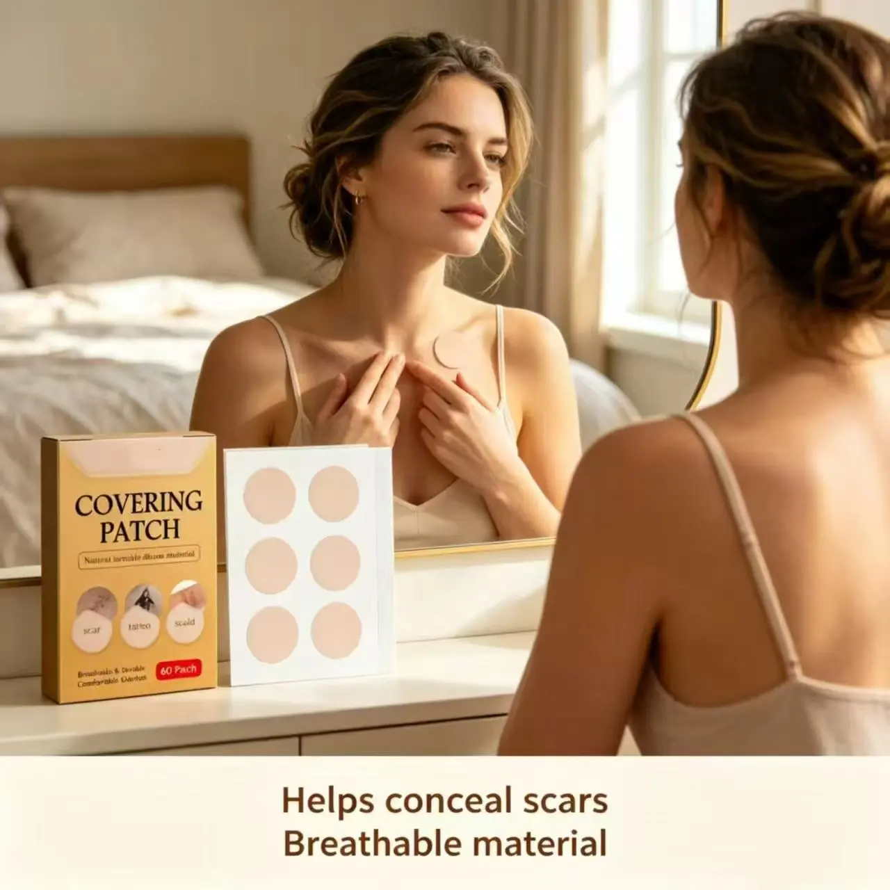 Invisible Skin Concealer Stickers, Waterproof Skin Cover Tape for Scars, Tattoos, Acne Marks, Natural Skin Tone Invisible Cover Patch,fake,stencil,temporary