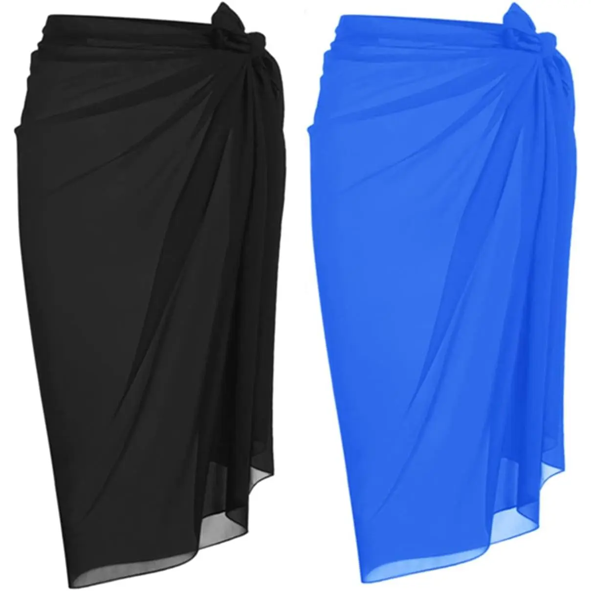 Women Sarong Swimsuit Coverups Chiffon Long Bikini Wraps Sheer Beach Bathing Suit Cover Up