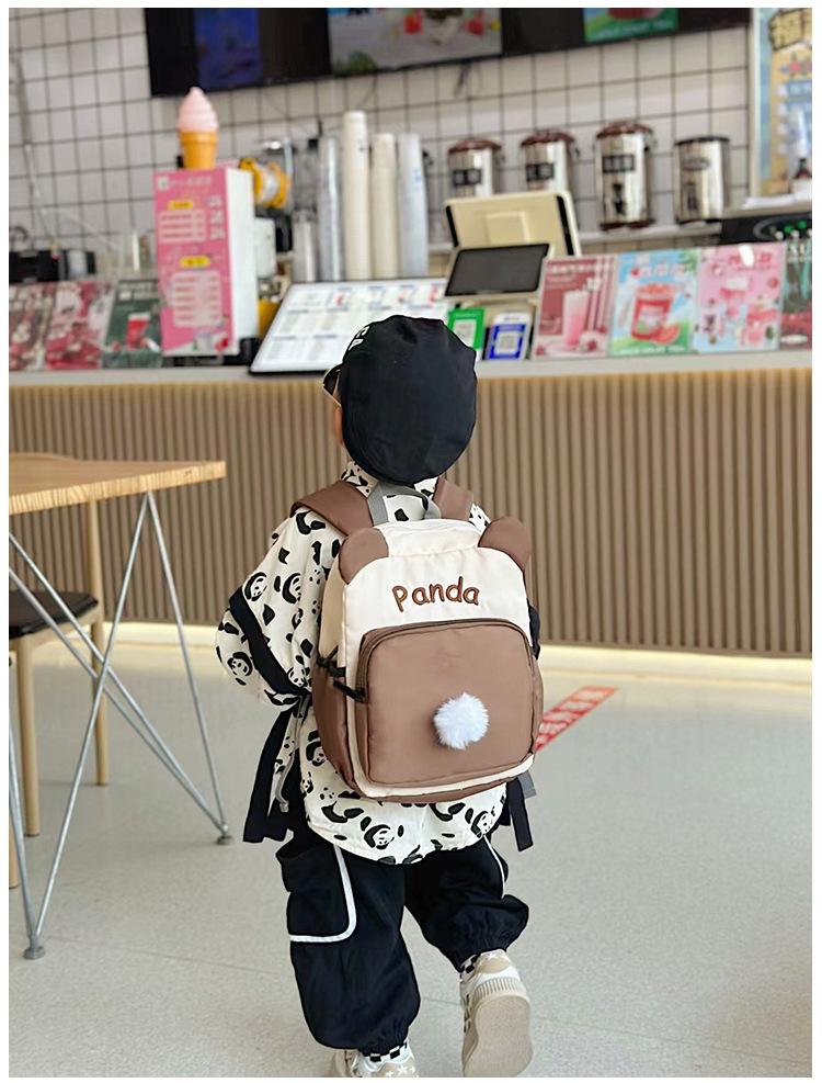 Kindergarten Color-Block Canvas Backpack 2026 Back-to-School Season Children's Fashion Backpack Baby Anti-Lost School Bag