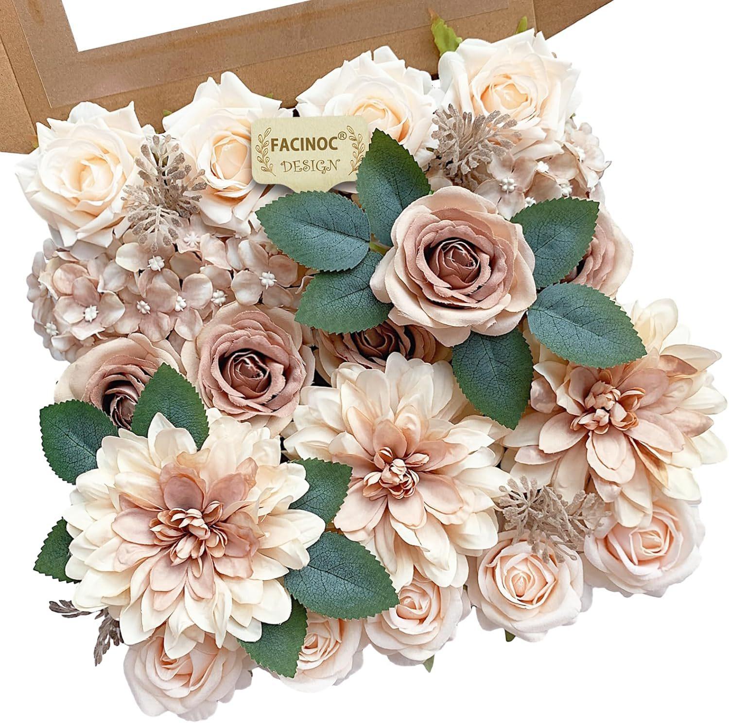 Aesthetic DIY Faux Rose Box Set| Real-Touch Artificial Flowers with Stems for Wedding Bouquets & Centerpieces| Romantic Forever Valentine's & Birthday Gift| Spring Home Decor