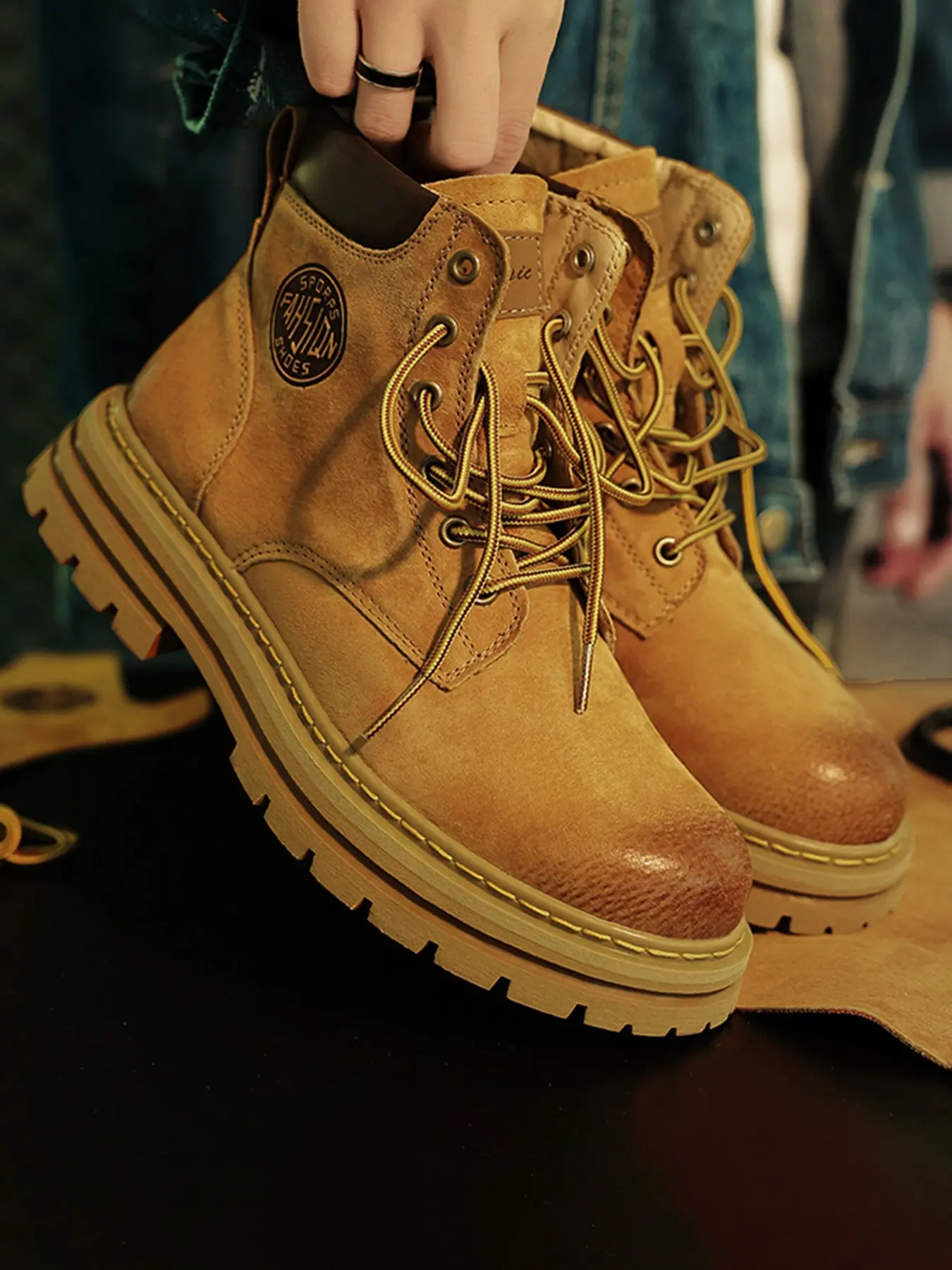 Double Thick Warm Anti-Slip Durable Round Toe Boots, Winter Outdoor Commute Work Shoes, High Top Short Boots for Couples