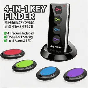 Key Finder Locator, 4 Voice Remote Trackers, LED Light, Sound Function, Find Keys, Phone, Glasses, Pet Tracker, New Product