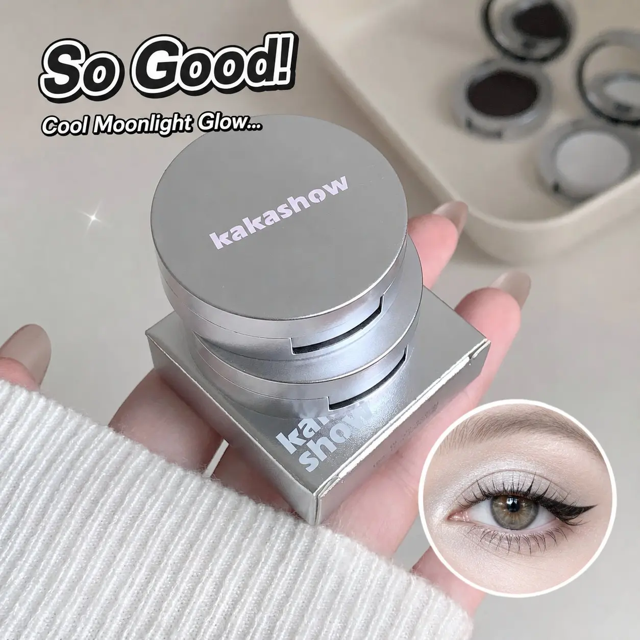 Kakashow Single Color Eyeshadow Cream, Glittery Pearl Finish, Natural Highlighting, Long-Lasting, Non-Powdery, Eye Shadow Palette