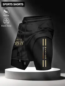 Men's Drawstring Pocket Shorts, Fitted Sporty Design, Breathable Comfortable Fabric, Ideal for Daily Use, Durable Material, Perfect Gift