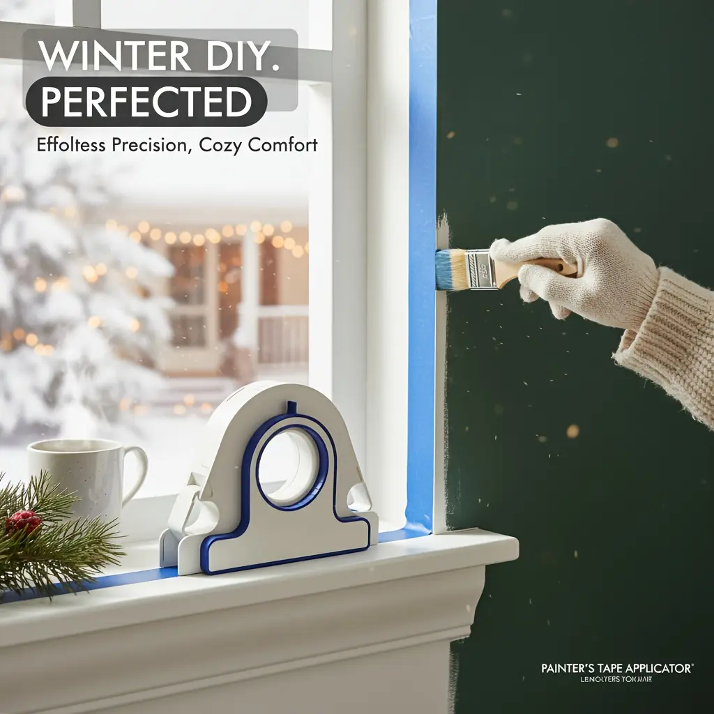 1 Pcs masking tape cutter, Cutting, easy to stick with one hand, precise masking tape tool, your winter home painting project helper, painter tape applicator, used to quickly obtain straight masking lines