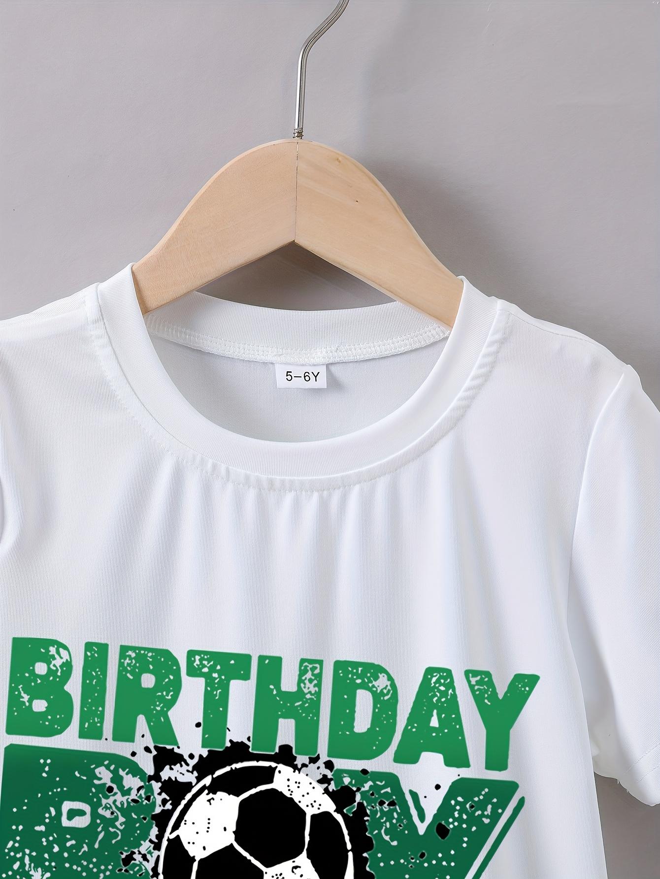 Boys' Summer Short-Sleeved "Soccer Loving Birthday Boy" Print T-Shirt