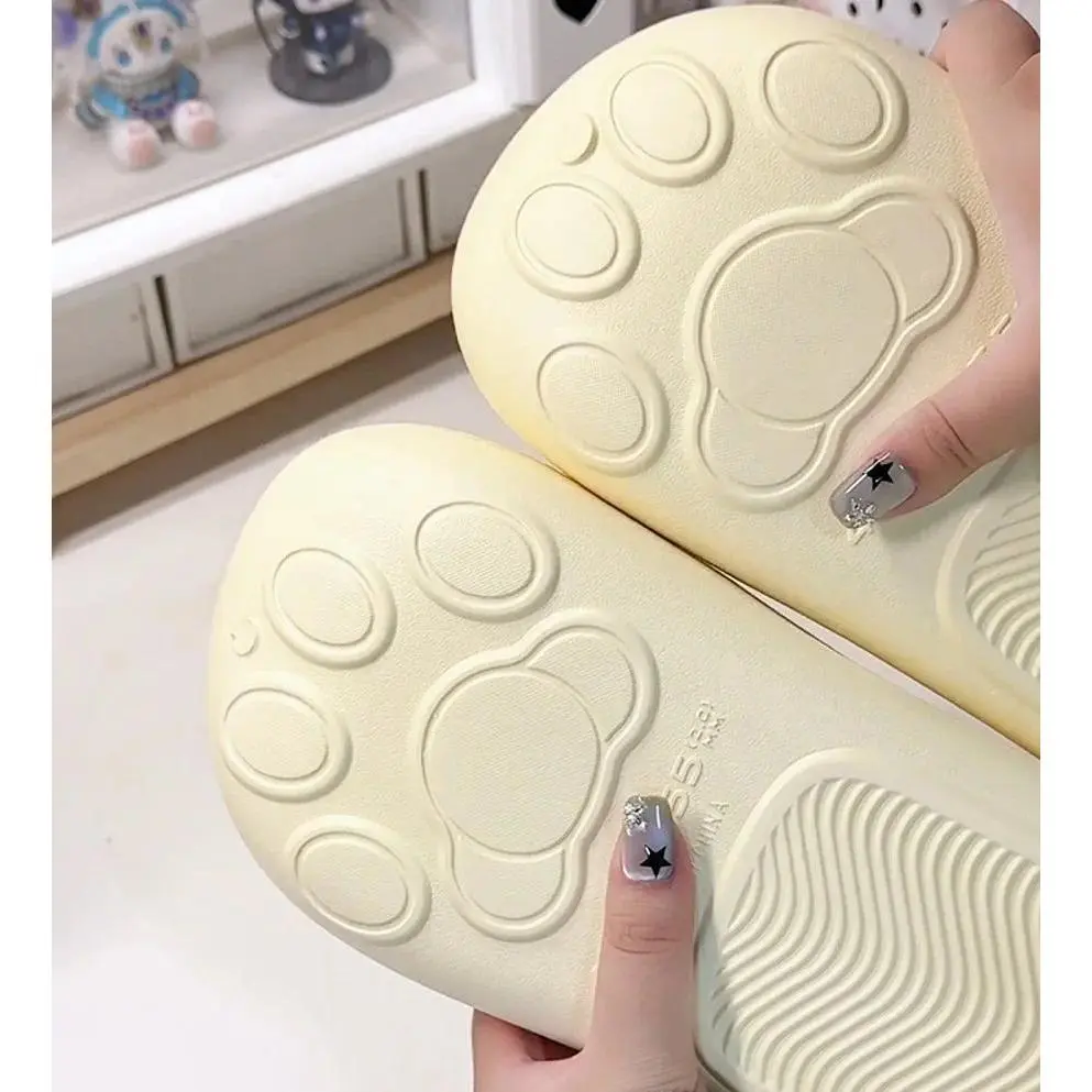 Women's Cute Kitty Mules, Cat Paw Print Plush Lined Waterproof Shoe, Casual Winter Home and Indoor Footwear for Adults, Slipper, Slide, Fluffy Home Slippers, Warm House Slippers