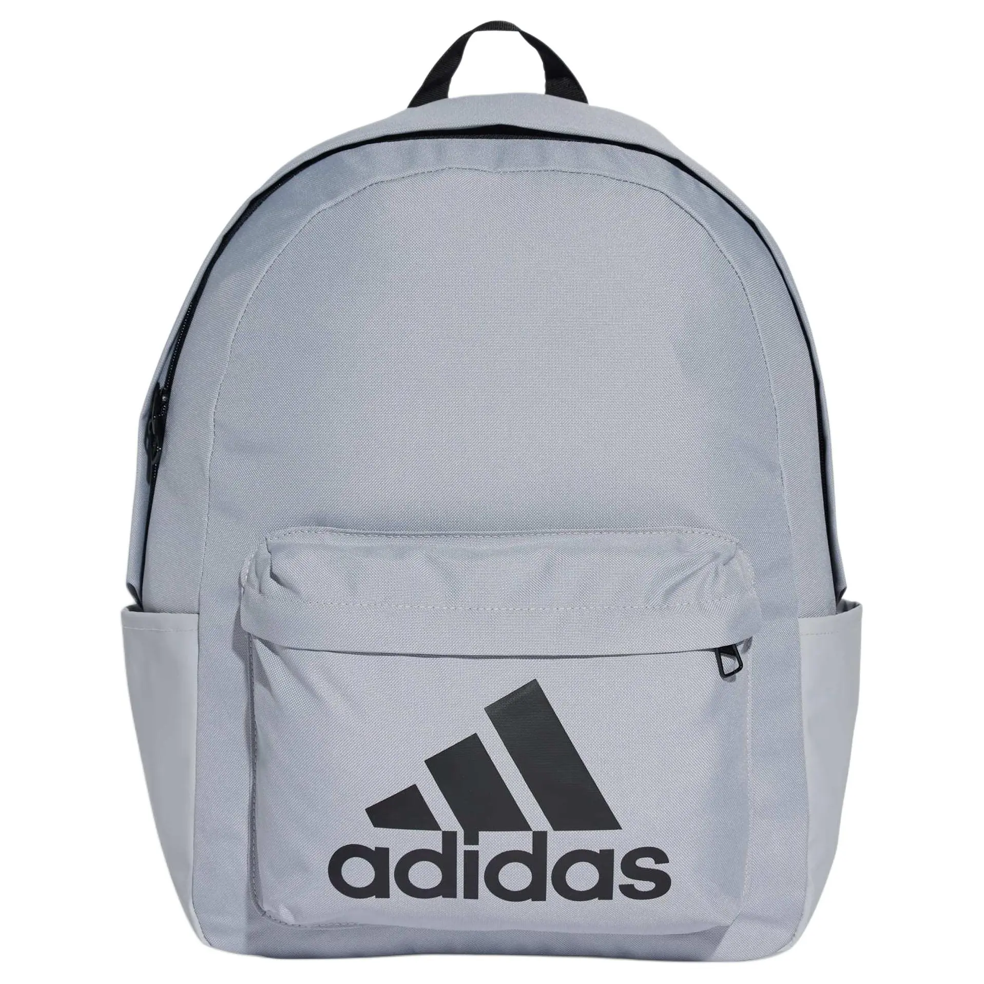 Adidas Classic Badge Zippered Polyester Backpack for Men and Women, Gray and Black