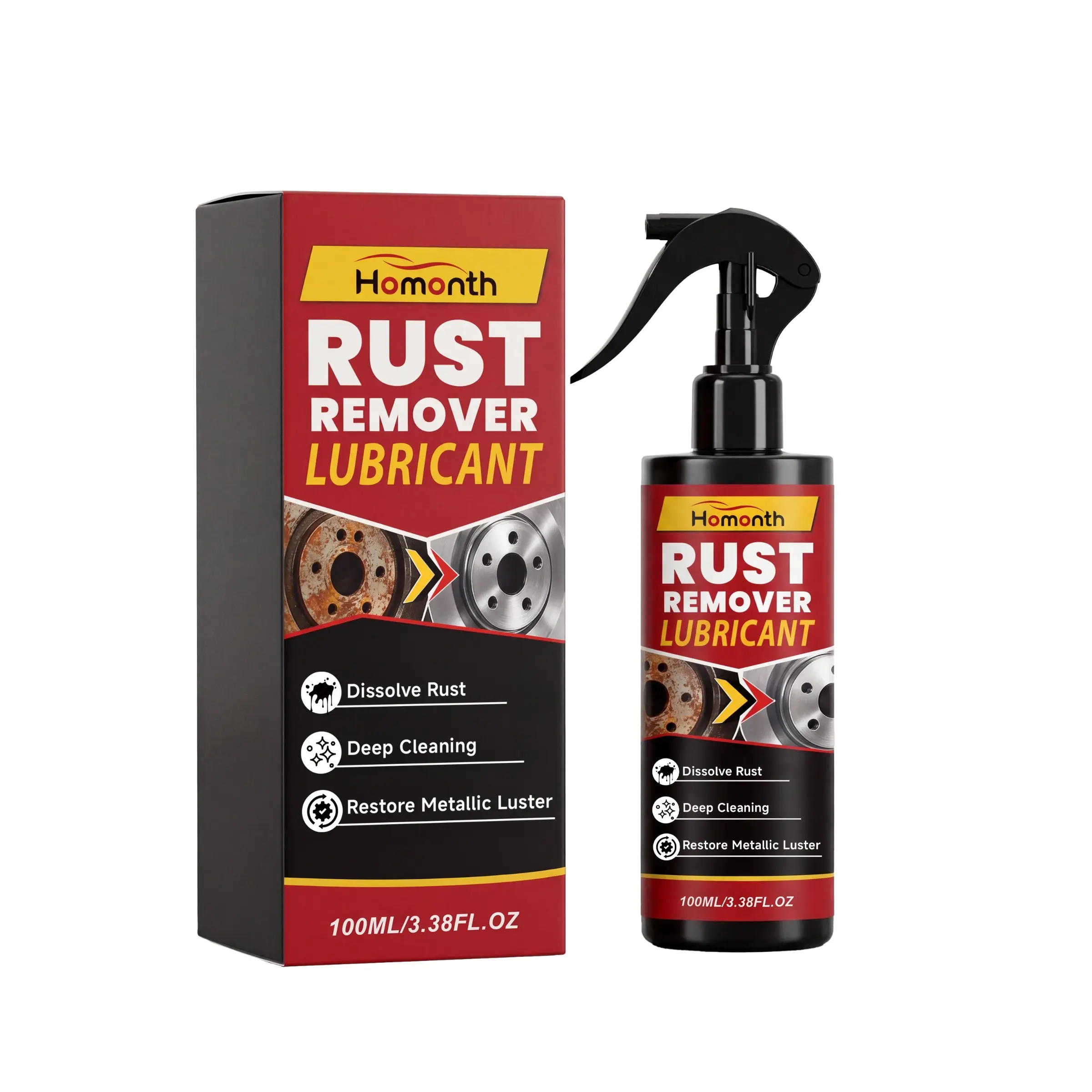 Rust Remover Spray for Car Metal Parts, Rust Cleaning Polish Degreaser Care Spray, Effective Rust Removal and Surface Restoration, Automotive Rust Remover, Rust Cleaner, Car Cleaning Agent, Auto Detailing Products, Auto Detailing Supplies