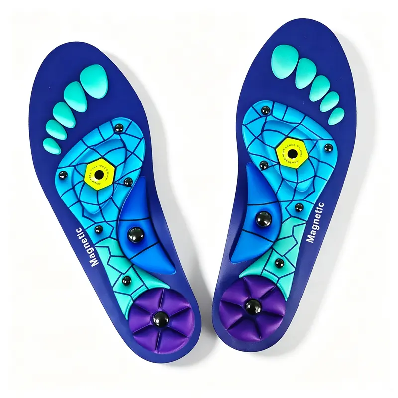 Magnetic Acupressure Orthotic Insoles for Men Women, High Arch Support Shoe Inserts for Plantar Fasciitis Foot Pain Relief, Heavy Duty Shock Absorbing Cushion Insoles Support Up to 220 Lbs, Trimmable Cut to Fit for Daily Work Walking Shoes