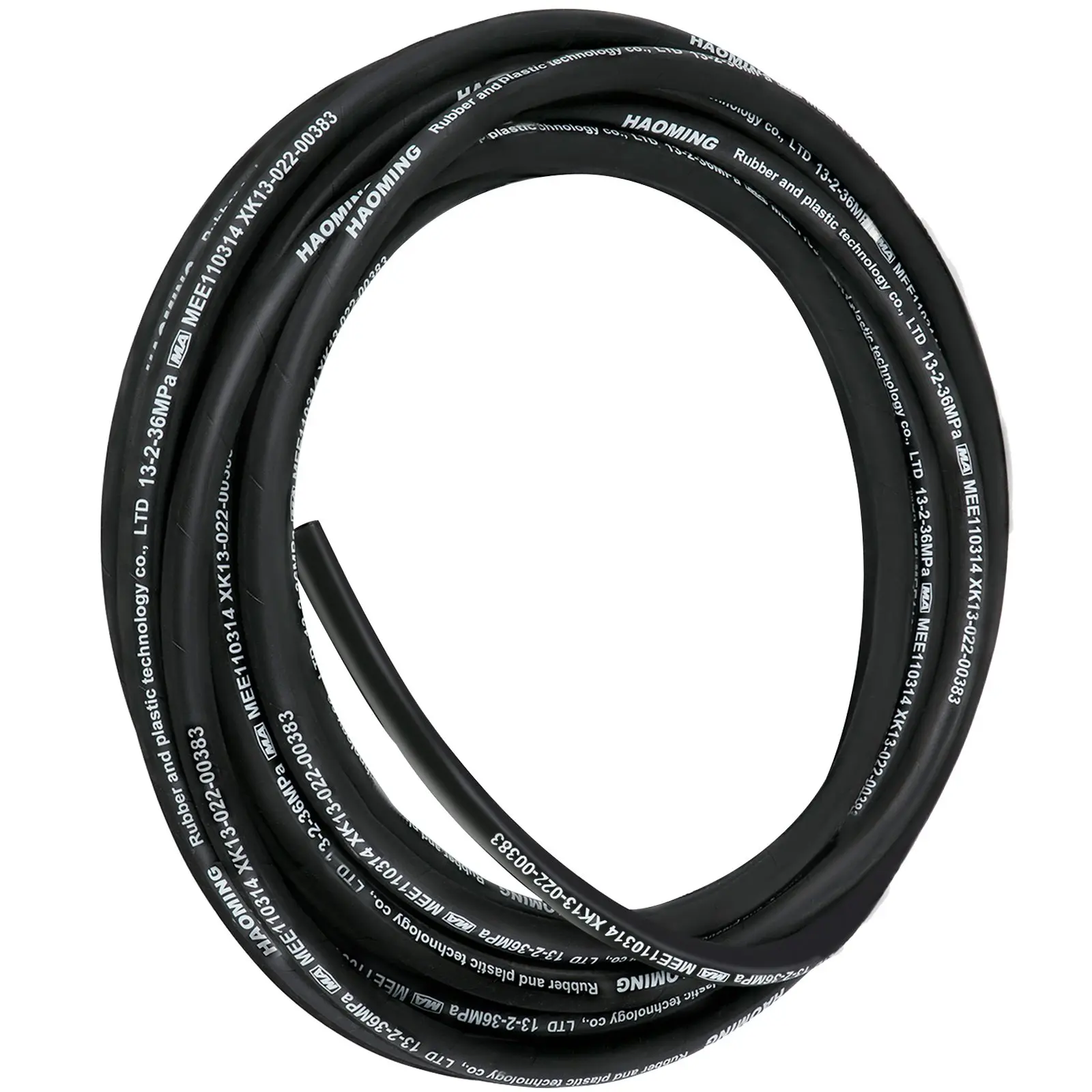 Hydraulic Hose 50 Feet Rubber Hydraulic Hoses with 2 High-Tensile Steel Wire Braid, Inner Diameter 1/2 Inch, 5000 PSI Max, Bulk Hydraulic Hose -40 F to 250 F, Hydraulic Oil Flexible Hose