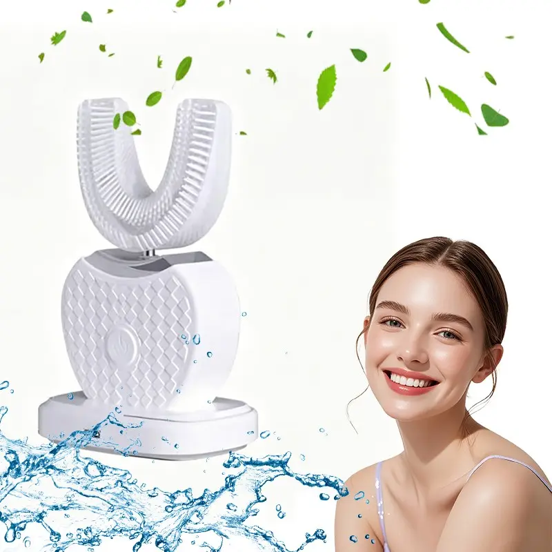 New U-shaped electric toothbrush, wireless charging, silicone electric toothbrush, 360 degree automatic ultrasonic U-shaped travel home toothbrush, suitable for holiday gift giving