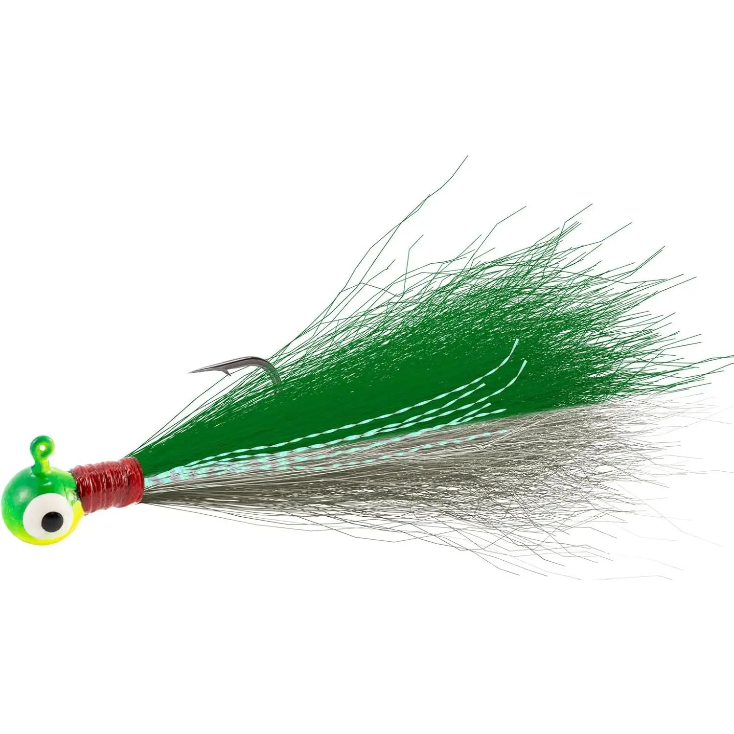 10 Pack Round Ball Bucktail Jigs with Marabou Feathers, 3D Eye Swimbait Lures for Freshwater Fishing - Target Bass, Walleye, Crappie, Panfish, 1-1/4Oz, 1Oz, 3/16Oz-Hook #1