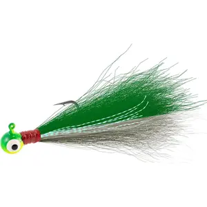 5 Pack Round Ball Bucktail Jigs, Marabou Feather Swimbait Lures with 3D Eyes for Freshwater Fishing - Targets Bass, Walleye, Crappie, Panfish