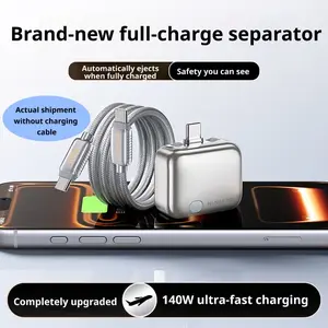 2026 New 140w Type-C Fast Charging Adapter, Smart Full Charge Separator, Auto Shut Off, Safe Overnight Charging, Compatible with Android, Apple, Tablets
