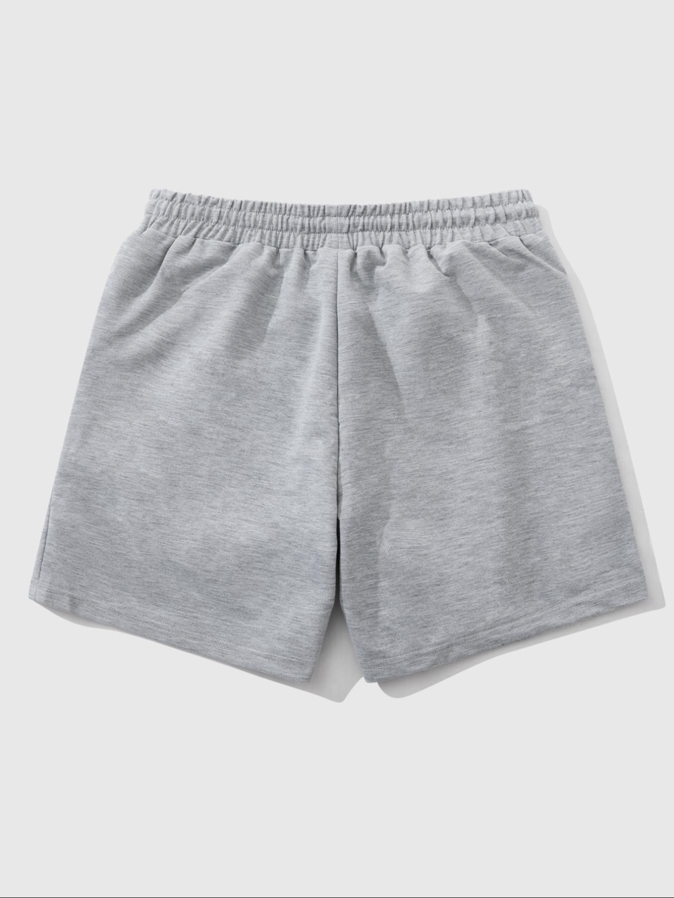 Men's Fashion Casual Cool Breathable Gym Shorts, Fitted Long Regular Fit, Elastic Waist, Street Style H Type Graphic Pants