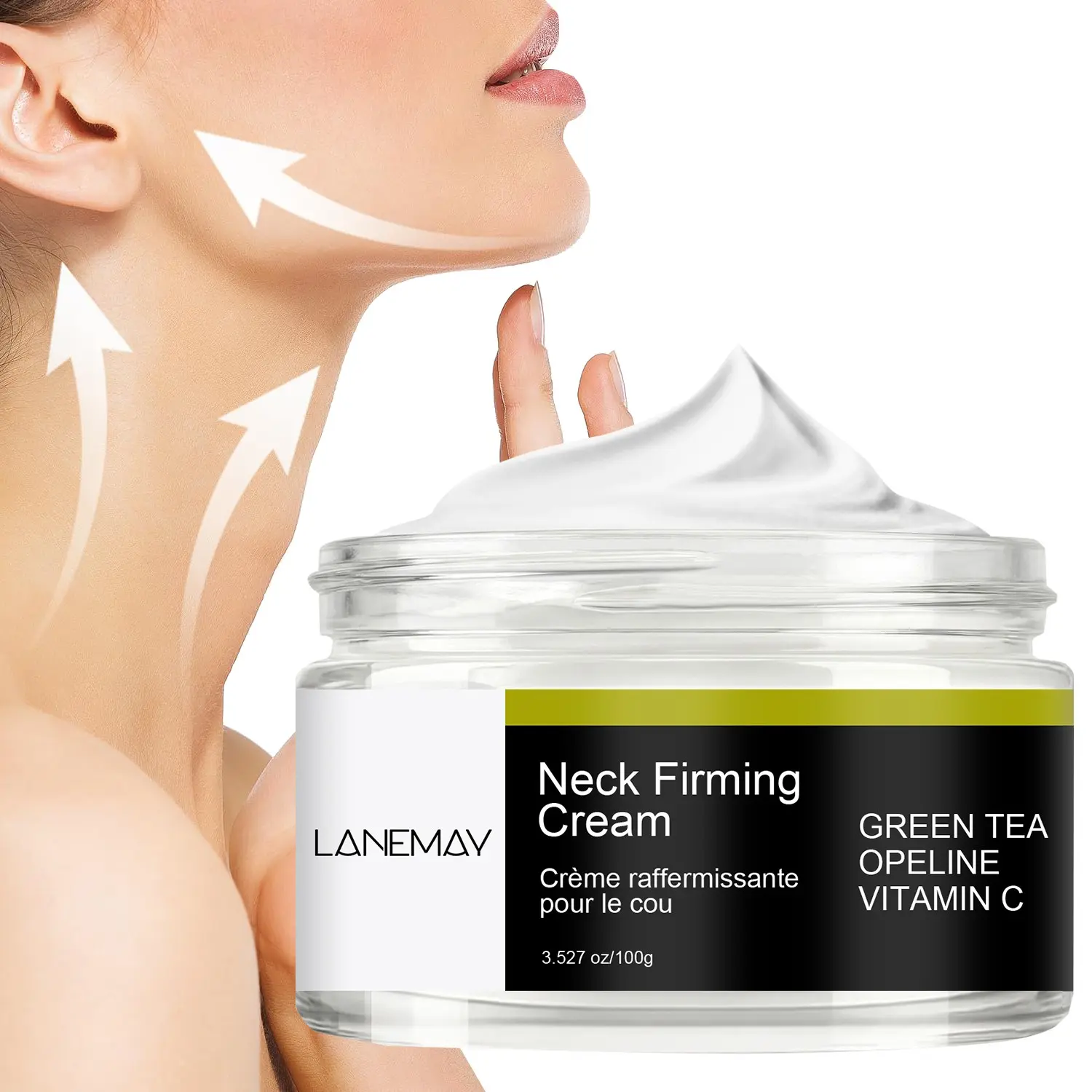 100g Green Tea & Vitamin C Neck Firming Cream with Green Tea, Opeline, Vitamin C - Moisturizing, Firming & Lifting, Helps Improve Appearance of Elasticity & Uneven Skin Tone - For Neck Laxity & Fine Lines, Daily Firming Care