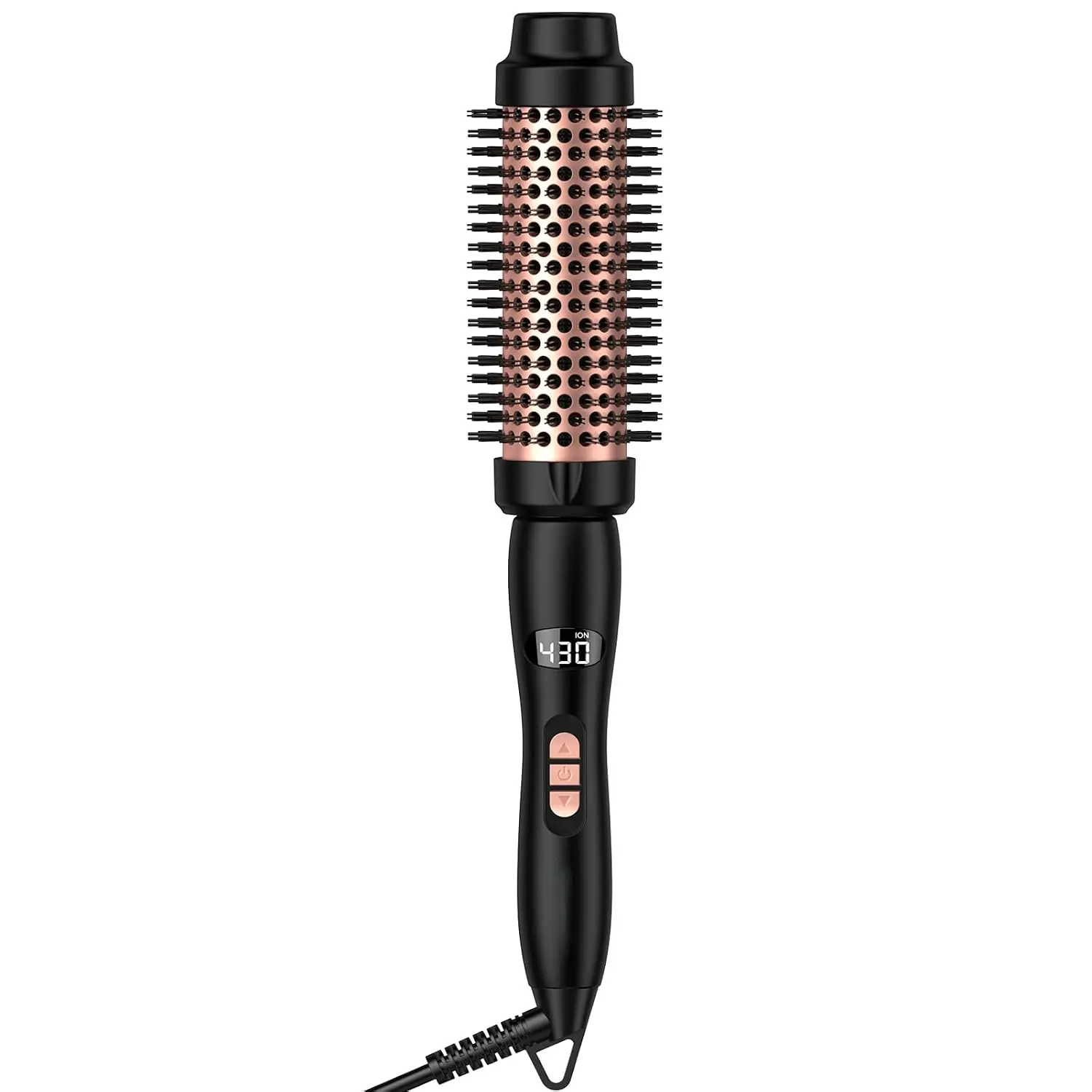 Thermal Brush 1.5" Heated Round – 30s Heat, 30 Temp Settings, Ionic Ceramic| 140°F–430°F in 10°F steps for all hair.Ionic ceramic fights frizz.Dual voltage AC + automatic shut-off.Not for wet hair