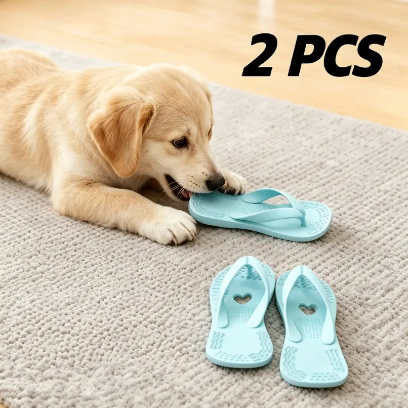Dog Simulation Slippers for Teething Toys, Heart-shaped Design for Valentine's Day, Puppies' Chewing Comforter to Relieve Teething Discomfort and Protect Teeth