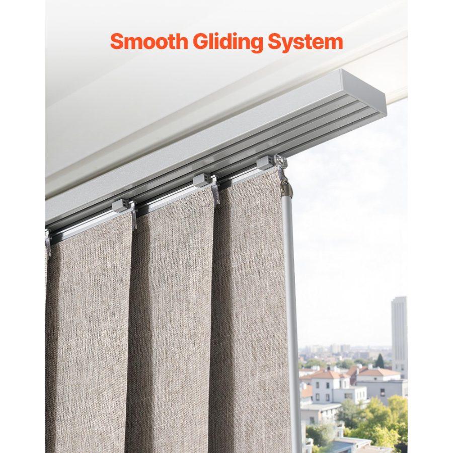 VEVOR Panel Track Blinds, Extendable Track from 45.8 in to 86 in W, Trimmable Panel Curtains Up to 96 in H, Vertical Blackout Panel Blinds for Sliding Doors, Patio Doors, Room Divider, Windows, Brown