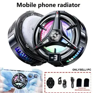Magnetic Phone Cooler RGB Portable Lightweight Phone Cooling Fan Larger Cooling Area for Phones/Tablets Mobile Phone Cooler, Cellphone Cooler