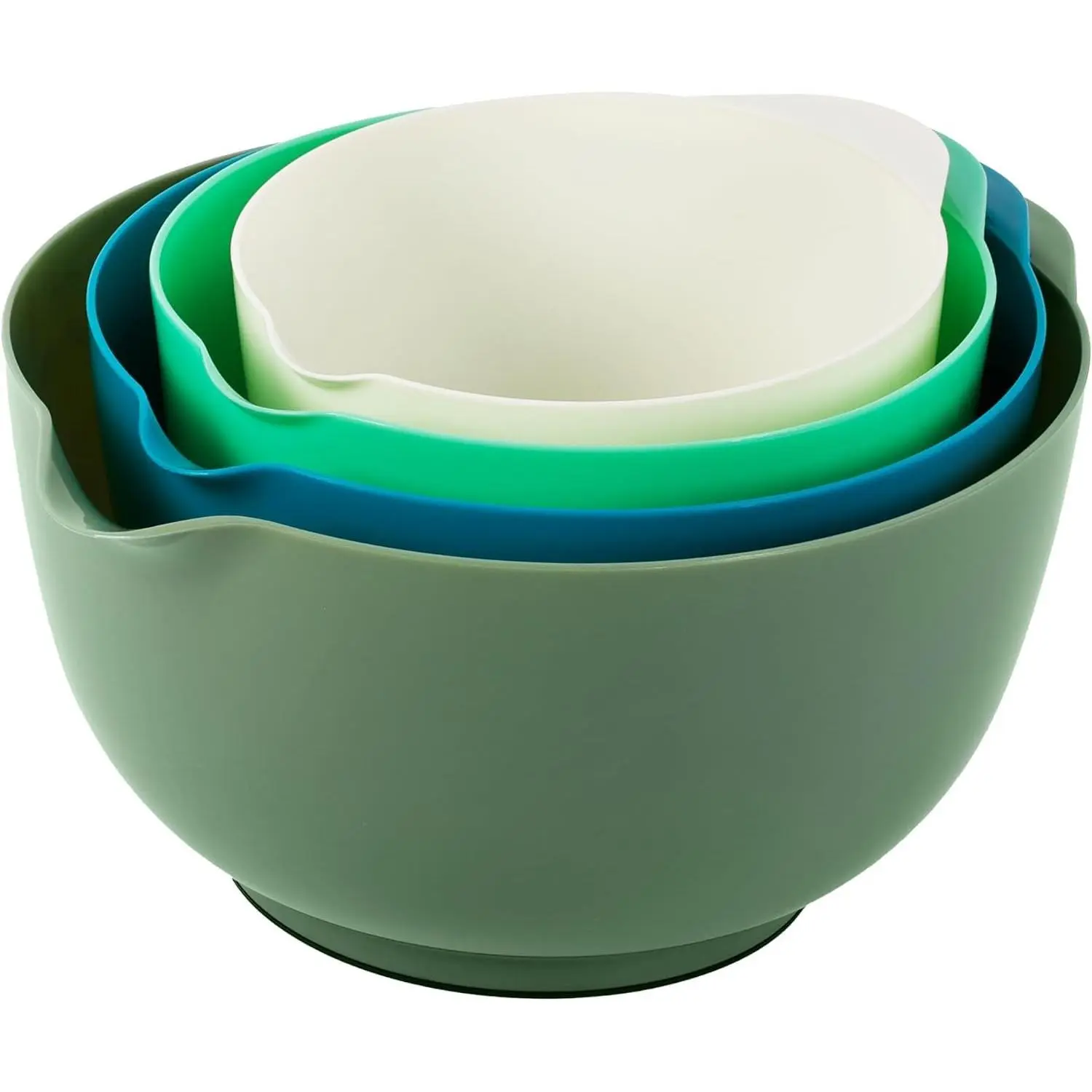 Classic Mixing Bowl Set,  Plastic, Microwave and Dishwasher Safe, 4.5 quarts (Army Green)