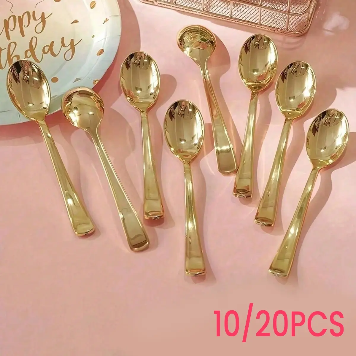 10/20 Plastic Spoons, Mini Dessert Spoons, Ice Cream Pudding Yogurt Spoons, Ideal for Parties Weddings Catering Events