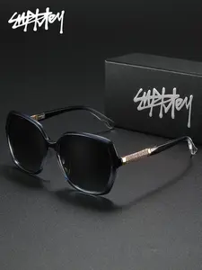 SUPKLEY Fashionable Temperament, Unisex Polarizing Film Sunglasses, Square Frame, Daily Commuting, Beach Vacation, Uv Protection, Glare Reduction, Fashionable Items