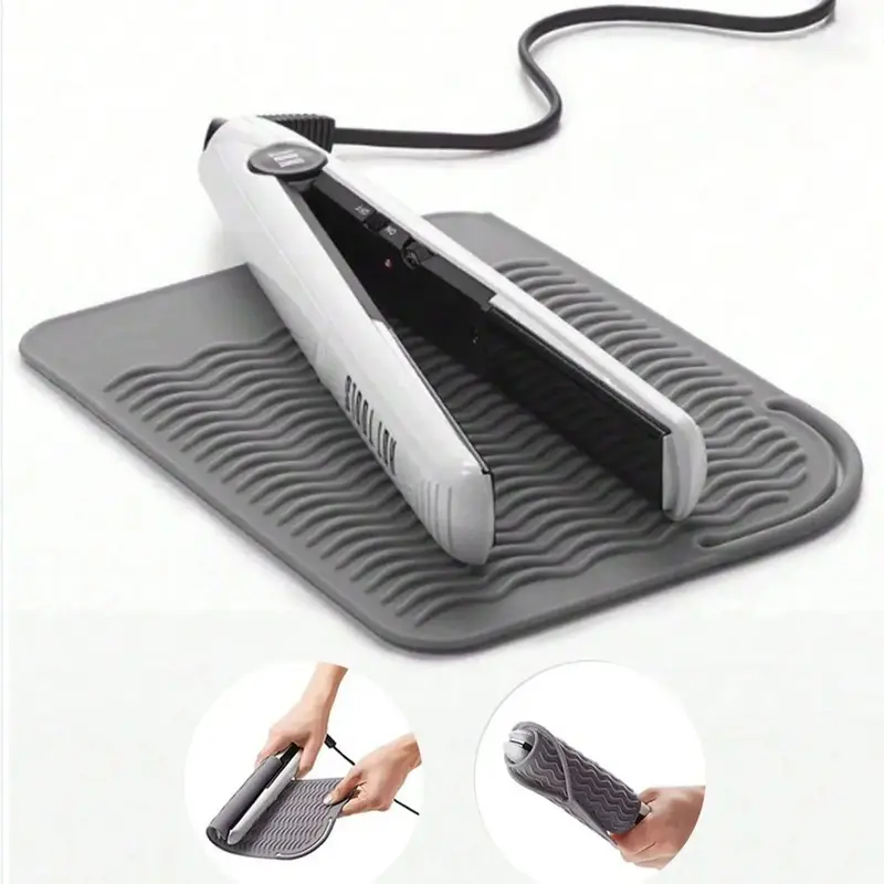 Hot Styling Tool Mat, Universal Size, Lightweight, Hair Straightener And Curling Iron Heat-Resistant Mat For Storage And Travel, Heat Resistant Silicone Storage Heat Insulation Pad, Non-Slip Silicone Pad