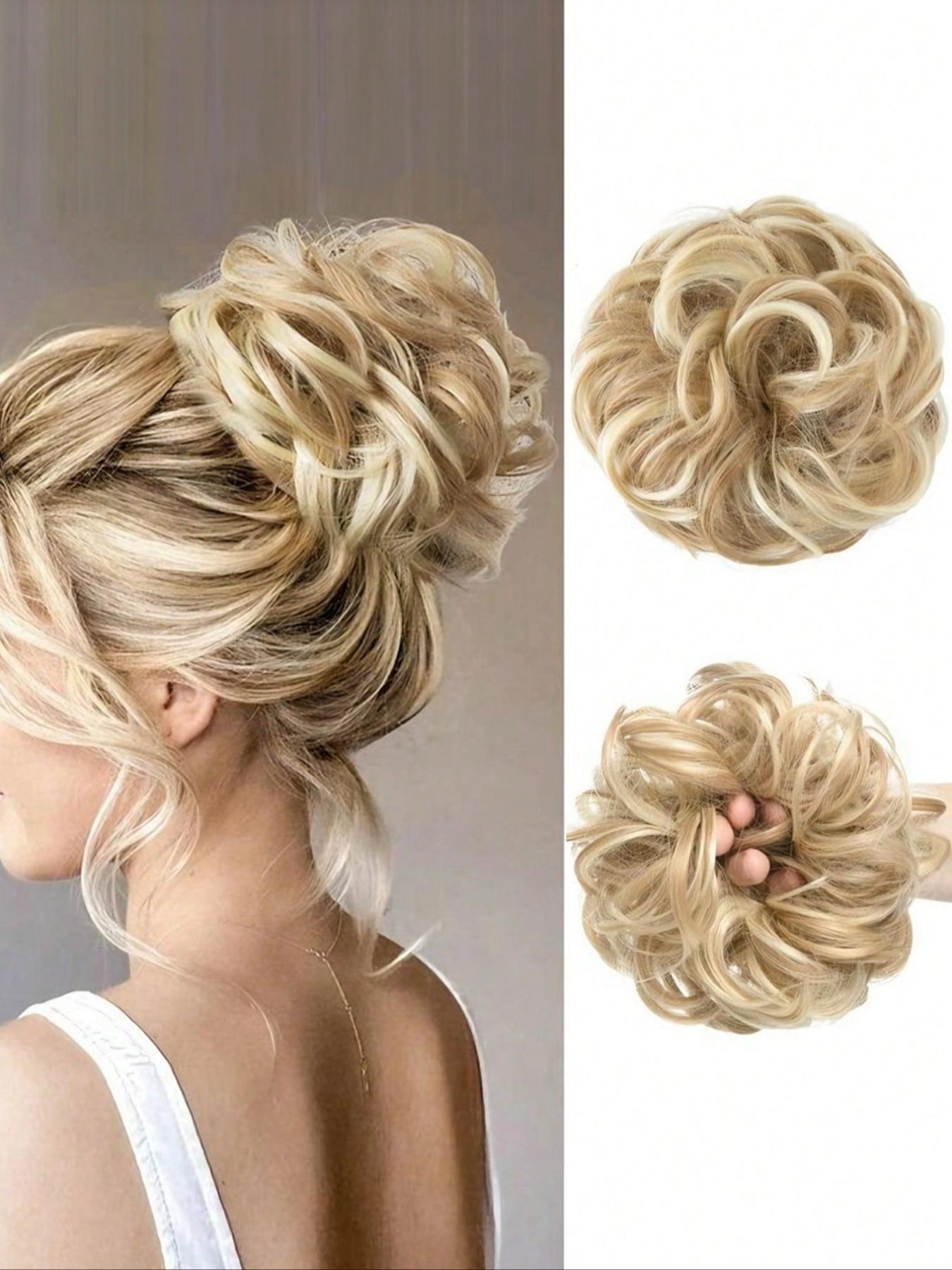 Women's Wavy Clip-In Hair Extensions, Synthetic Ponytail Pieces, Thick High Bun Hairstyle, Daily & Party Use, Adds Volume & Depth, Synthetic Soft Hairpieces