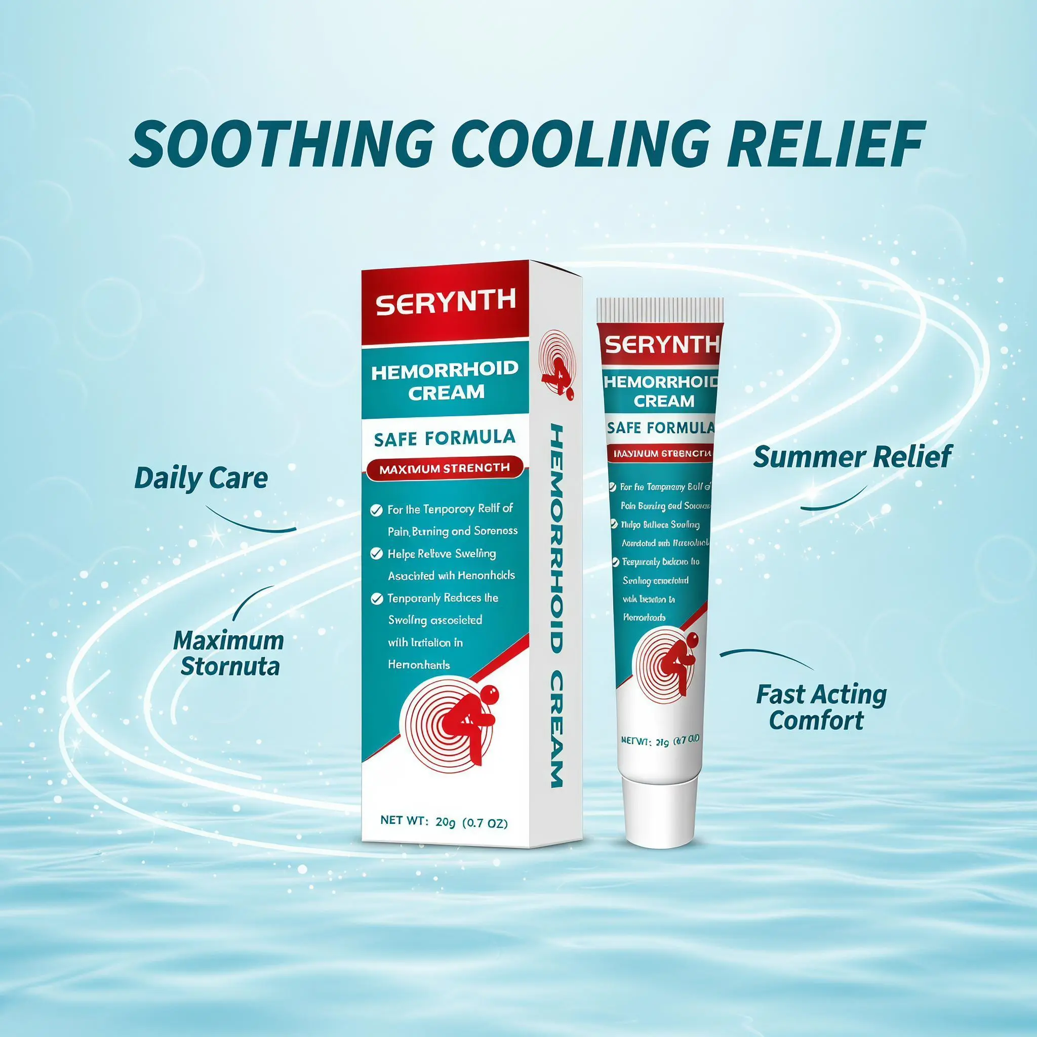 Intimate Comfort Cream, Infused with Borneol, Thymol & Aloe Vera, Cooling & Soothing Relief for Daily & Summer Use