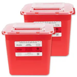 Sharps Container for Home Use 2 Gallon (2-Pack) | Biohazard Needle and Syringe Disposal | Professional Medical Grade
