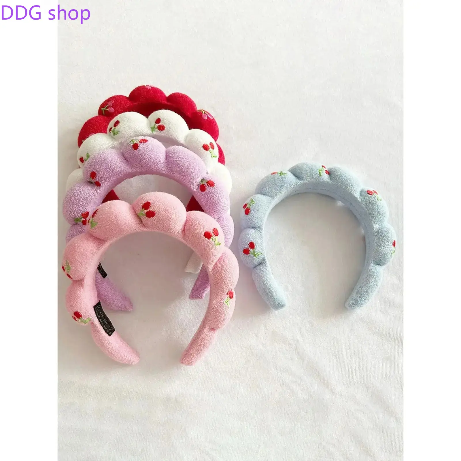Cherry & Cloud Pattern Headband for Women, elegant fashion hair accessory. Soft stylish design, suitable for daily commute, parties, vacations and makeup looks