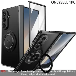 Premium Integrated Case & Film with 360° Rotating Bracket Magnetic Foldable Phone Case, compatible with Samsung Galaxy Z Fold 7, Z Fold 6, Z Fold 5, Z Fold 4 and Z Fold 3,front screen protector, shockproof protective cover, Smartphone Cover