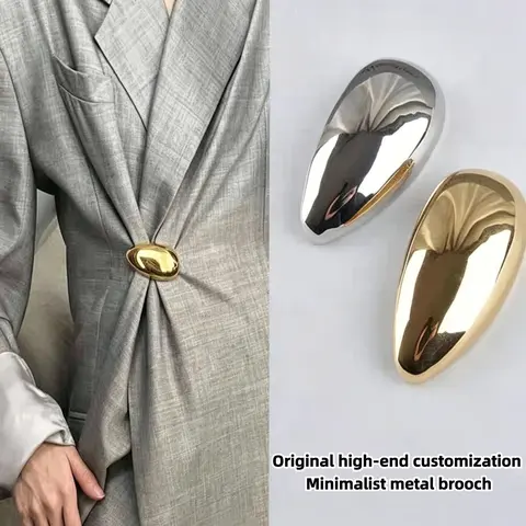 2pcs Women's Minimalist Metal Pin Brooches, Elegant Waist Accent Pins for Blazers & Sweaters, Fashionable High-End Accessory, Alloy Brooch Pin