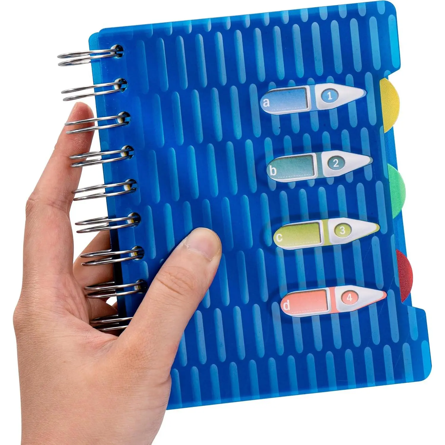 Small Spiral Notebook A6, Subject Pocket Notebook with Dividers 4.1"x 5.8", College Ruled Mini Notebook 120 Sheet/240 Pages, Mini Notebooks for School, Office, Sketch, Blue