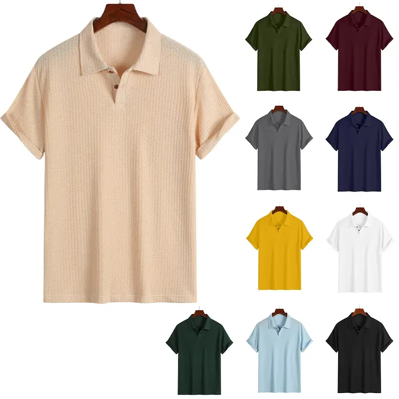 Men's T Shirts, Short-Sleeve Casual Polo Shirt, male clothing, trending clothes, new product, clearance sale, perfect gift menswear, Plain, Shortsleeve, Solid Colors, Tops, Standard Sizes, Half Sleeve Polo Shirts Beige Black sohochic