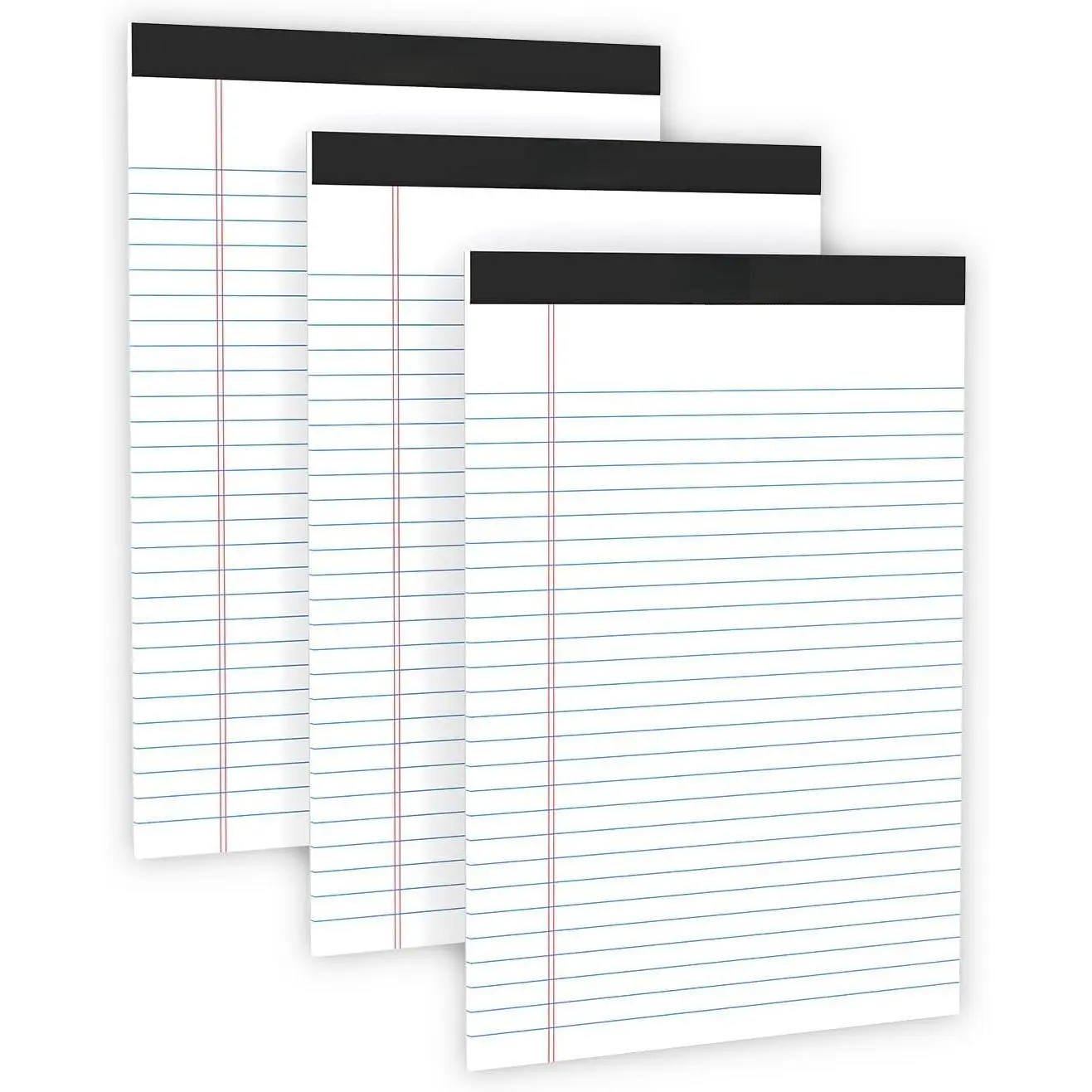 3 Pack White Legal Pads 8.5 x 11 Wide Ruled Note Pad 50 Sheets Notepads  Perforated Writing Pad for Work Study Daily Note Taking List