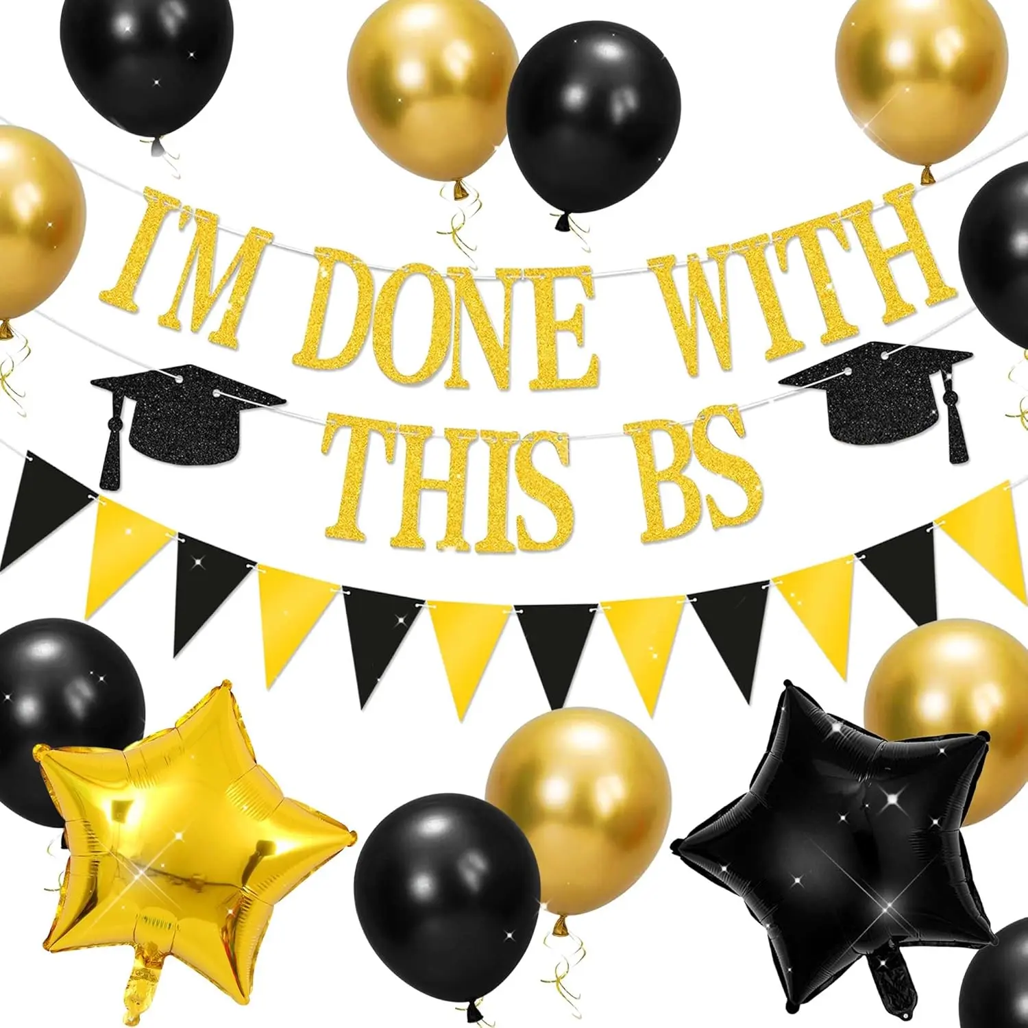 Funny Graduation Party Decoration 2026 I'm Done With This BS Banner Balloon | 2026 Bachelor of Science Graduation Decorations Party Supplies