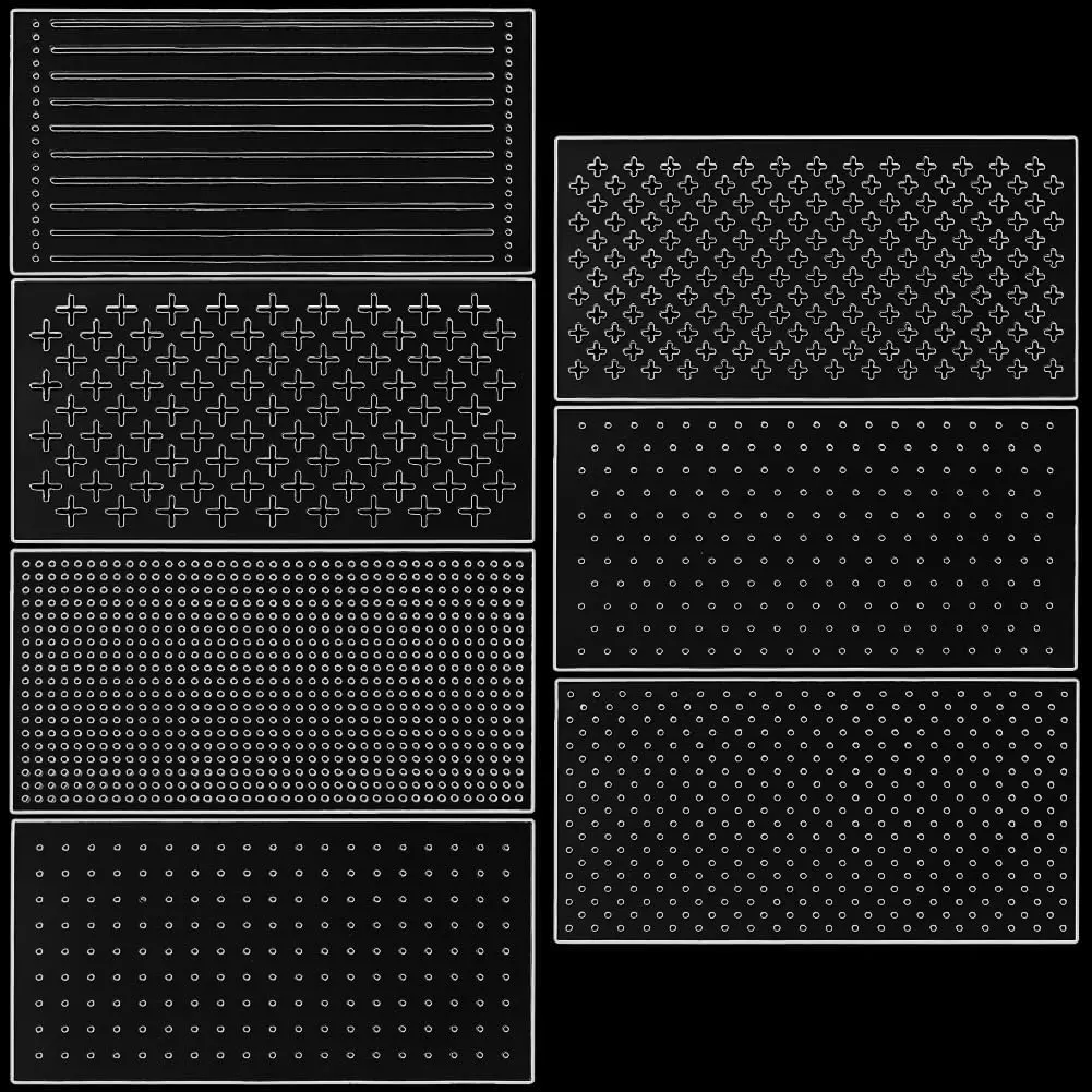 7 Pcs 2mm Thick Acrylic Japanese Traditional Sashiko Stencils Acrylic Embroidery Drawing Line Template Reusable and Easy to Trace for Hand Quilting Embroidery Fabric Marking