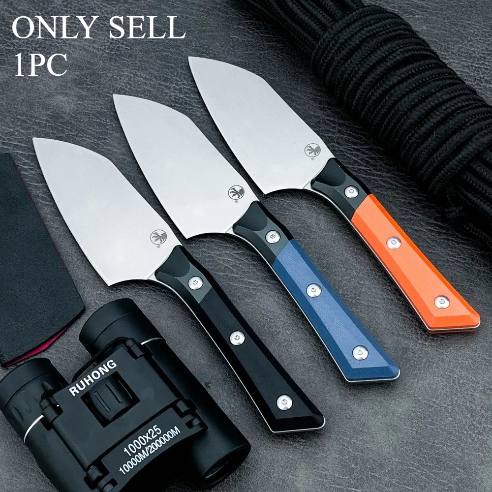 High-Hardness Kitchen Knife with Sheath: D2 Blade, G10 + Aluminum Handle—A Multi-Purpose Durable Outdoor Tool for Outdoor Adventures, Camping, and Survival with a Fixed Blade