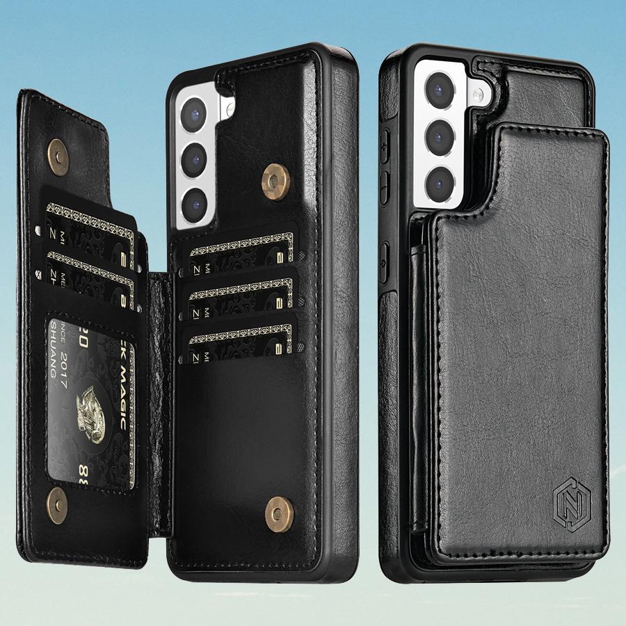 Wallet RFID Blocking Layer Protect Anti-Theft Magnetic Leather Case For Samsung Galaxy A15 A16 A17 A26 A35 A36 A53 A54 A55 A56