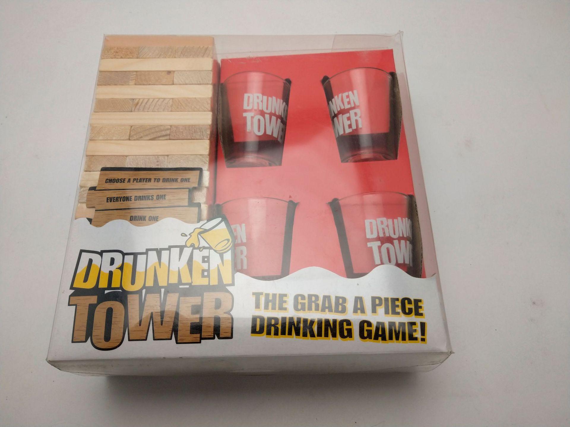 Drunken Tower Drinking Game with Shot Glasses, Stacking-tower game,Fun Stacking Challenge for Party, Holiday, and Game Night Drunken Tower Drinking Game with Shot Glasses, Stacking-tower game,Fun Stacking Challenge for Party, Holiday, and Game Night