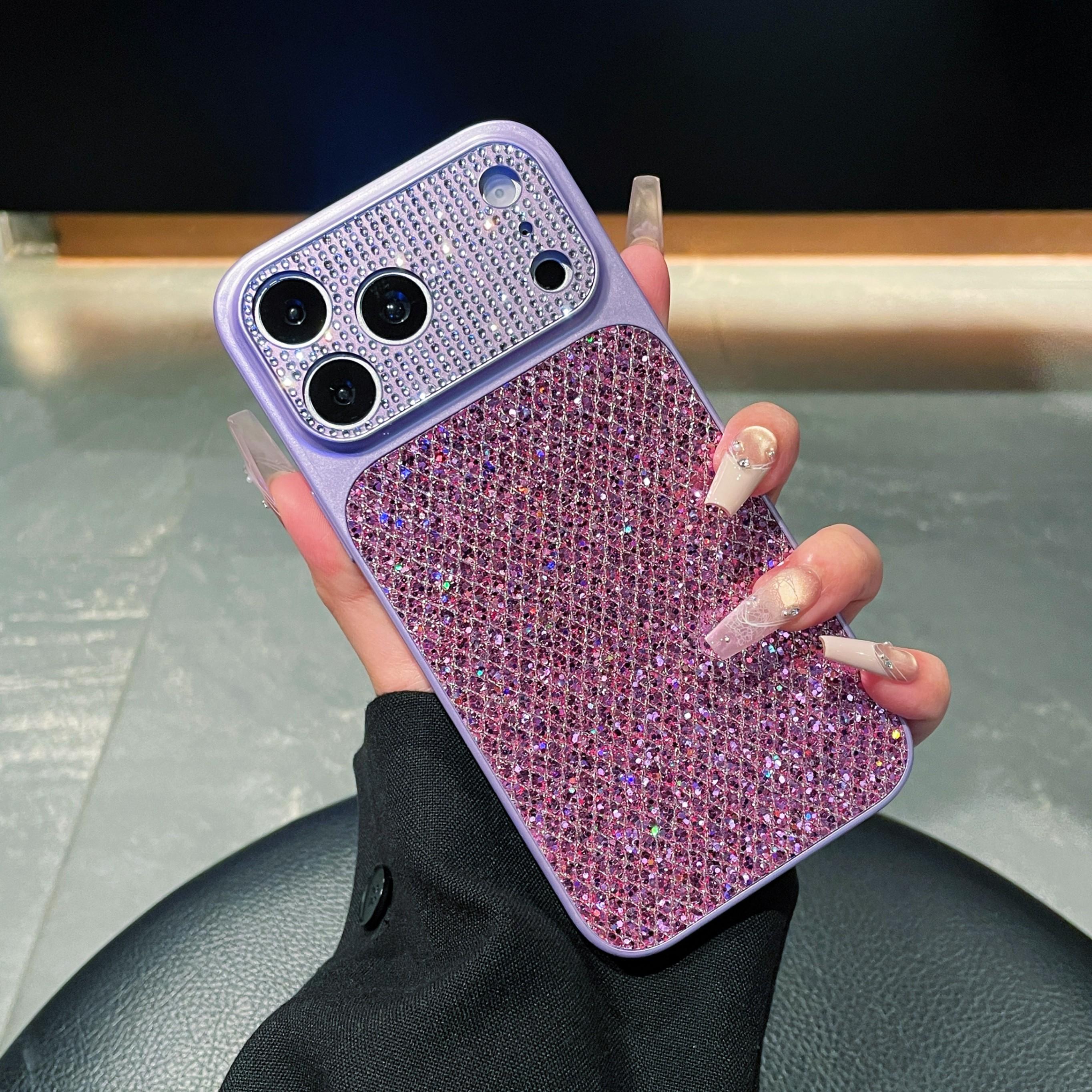 Ins High Value Diamond Light Luxury Rhombus Sequin Phone Case For iPhone 14 15 16 17 Pro Max Phone Case New Advanced Fashion Trendy For Couples Men Women Shockproof Protective Cover