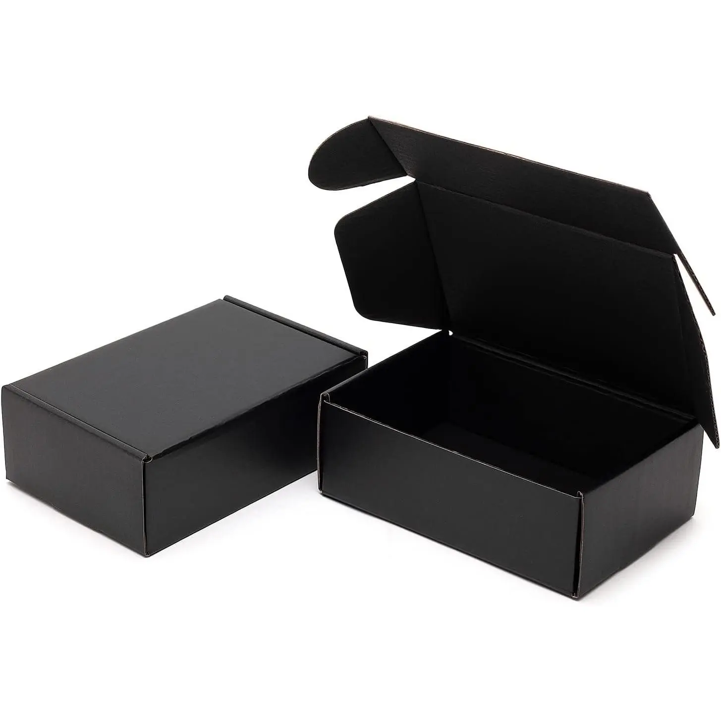 6x4x2 Inches Small Black Shipping Boxes 25 Pack - Corrugated Cardboard Mailing Box for Small Business, Tab Locking Literature Mailer for Packing Jewelry Ornament Gift Craft Packaging Supplier
