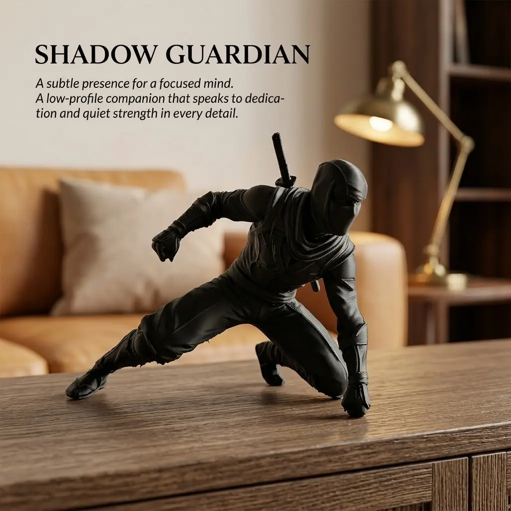 Ninja Figurine Ornament, Perfect for Halloween, Christmas, Easter, Birthday, Graduation, Office Decor, Sculpture Desk Decor, No Power Needed, Desk Ornament