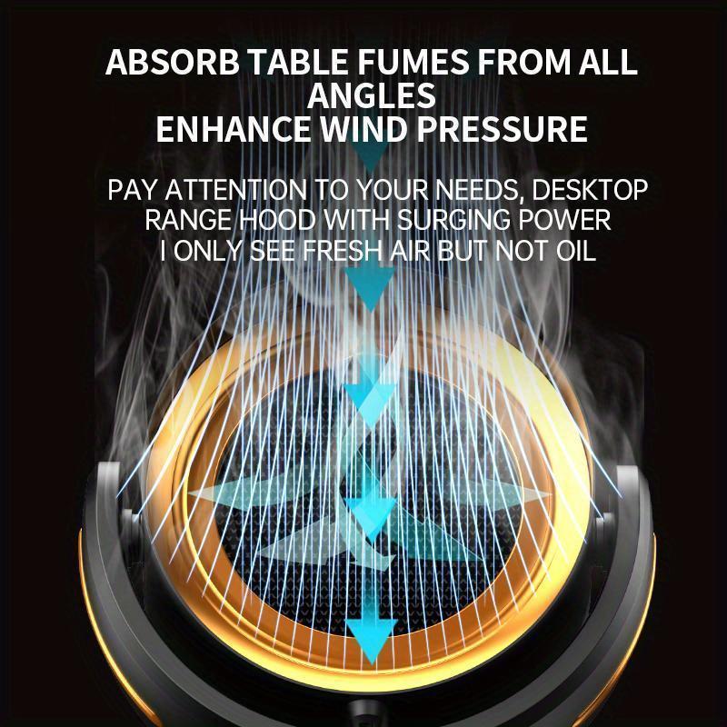 Portable USB Desktop Smoke Absorber, Smoke Eliminator, Portable Kitchen Exhaust Fan.Portable Range Hood For Kitchen, Home, Barbecue, Hot Pot