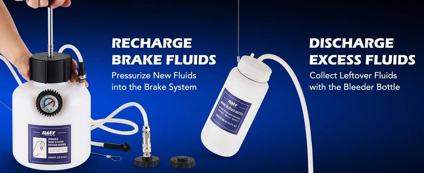 Orion Motor Tech Pressure Bleeder, 2.5L Pressure Brake Bleeder Set with 49.5mm Adapter, 2.6qt Manual Power Brake Bleeder with 500mL Brake Bleeder Bottle Compatible,fathersdaygift Automotive Tire Inflator Car Parts, Limited Time Deal