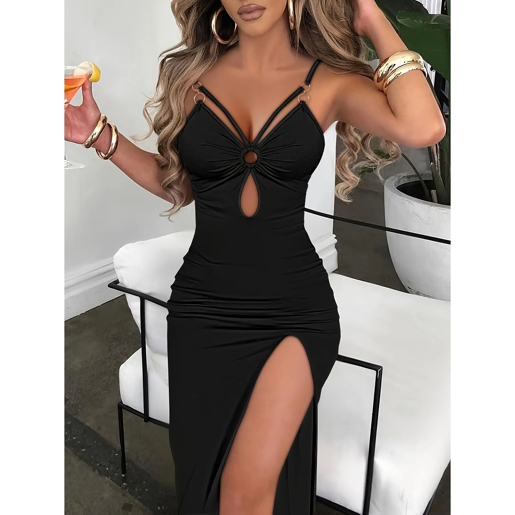 prom,dresses,nigeria,Off-Shoulder,Satin,Silk Maxi Dress,purple,white,wedding,guest,Directional Forest Left Jia Women'S Fashion Sleeveless Sexy Slit Butt-Fitting Dress